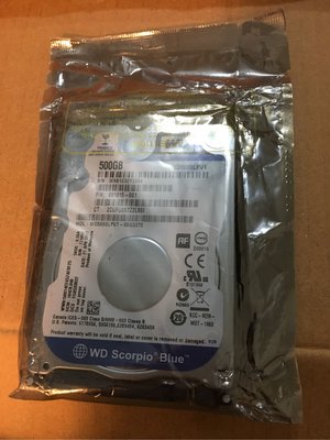全新WD藍標500g 筆電用硬碟5400轉 2.5吋硬碟