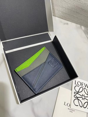 Angel代購~美國代購 Loewe Puzzle plain card holder拼接單片卡包