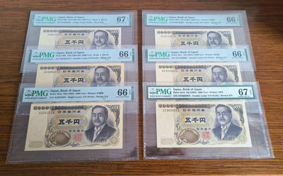 真品古幣古鈔收藏日本銀行券b號 新渡戶稻造5000元 六個版本大全