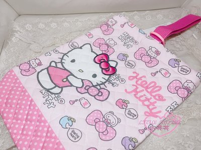 ♥小公主日本精品♥hello kitty凱蒂貓圖案雙面棉質鞋袋 手提鞋袋 棉布鞋袋 收納袋 粉色 日本製42033509
