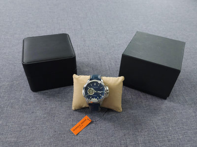 GIORGIO FEDON 1919永恆系列 礦物玻璃鏡面 牛仔單寧藍錶盤 義大利皮革錶帶 機械 男性腕錶 #4093 (一元起標 無底價)