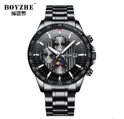 [婷婷小屋 D419] BOYZHE全自動機械表鋼表帶時尚镂空watch男士手表2