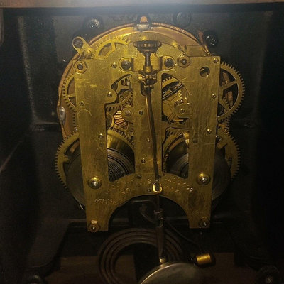 美國古董座鐘，1882年制，機械嶄新，走時準確，鑄鐵外殼。