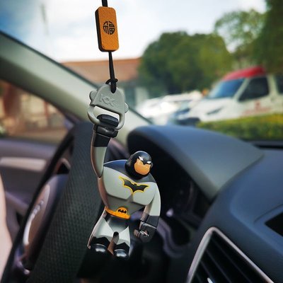 車內後照鏡吊飾 蝙蝠俠汽車公仔擺件玩偶創意車用卡通高檔裝飾品