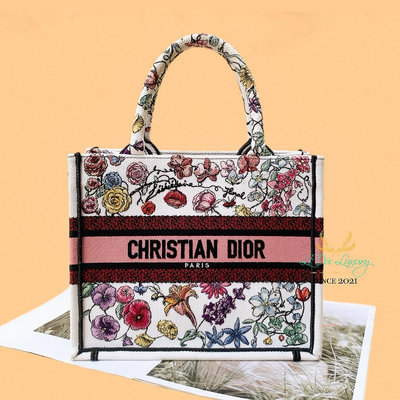 【黎都精品】Dior 迪奧 花朵刺繡 小號 Book tote 手提包