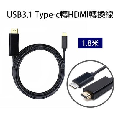 【飛兒】USB3.1Type-c轉HDMI轉換線 1.8米 高清轉換線 連接線 1080P macbook 256