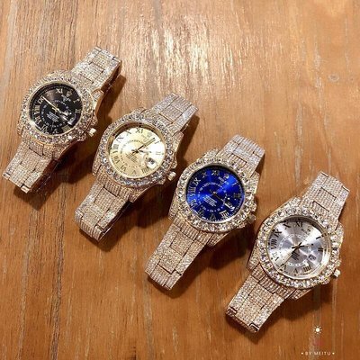 直購#ROLEX 勞力士 男士腕錶 簡單滿鑽手錶 商務休閒男錶 石英表男士腕錶 精品男士手腕錶