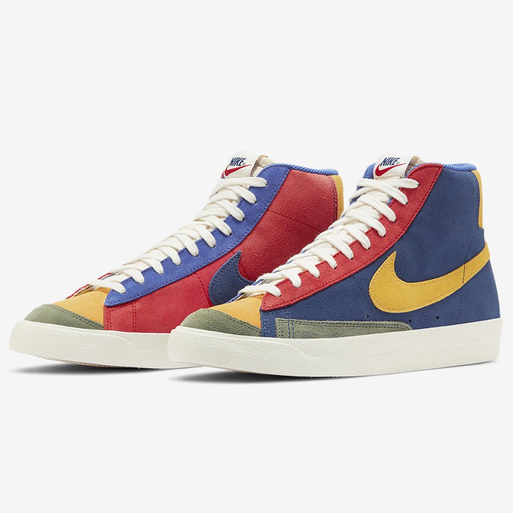 R'代購Nike Blazer Mid 77 VNTG WE Suede 撞色彩虹鴛鴦紅黃藍綠DC9179