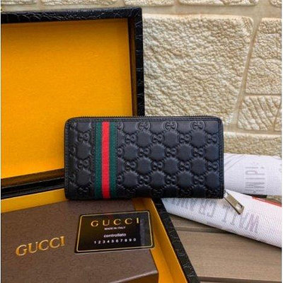 實拍 Gucci/古馳 小號拉鏈錢包 錢夾 長夾 手拿包 潮男必備 G9007簡約霸氣 現貨