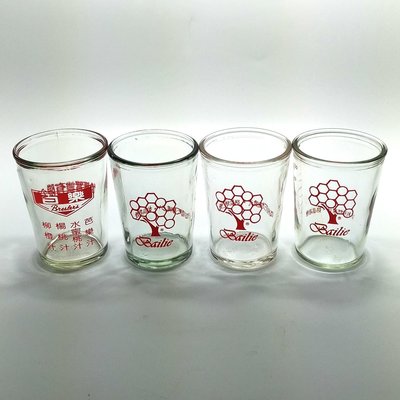 《NATE》台灣懷舊早期水杯【百樂 / 百利果汁】玻璃杯4款合售