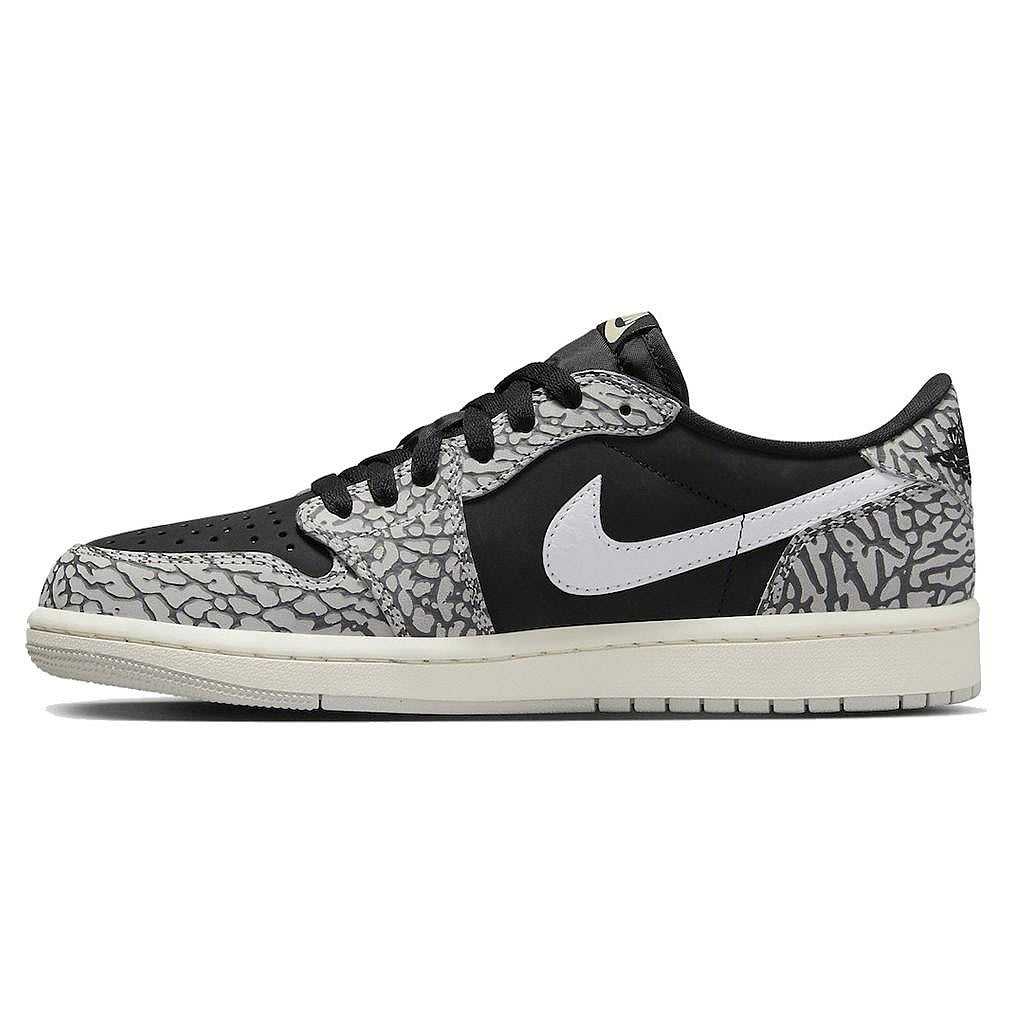 A-KAY0】NIKE AIR JORDAN 1 LOW OG BLACK CEMENT 黑白奶油爆裂紋