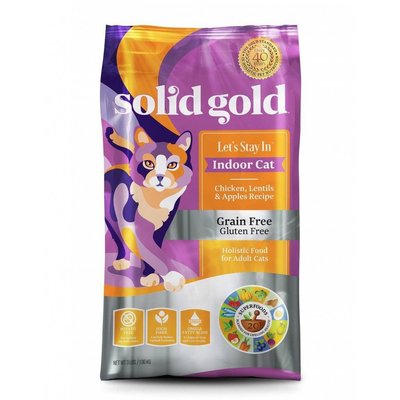 Solid Gold 速利高 [宅宅貓吃雞] 室內化毛超級寵糧 無榖 貓飼料 3磅