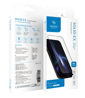 【imos授權代理】 iPhone 14/14 Pro/13/13 Pro imos康寧點膠2.5D窄黑邊玻璃螢幕保護貼