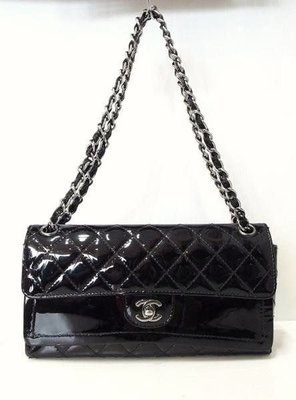 Chanel28cm 黑色漆皮限量款雙蓋coco包，不議價