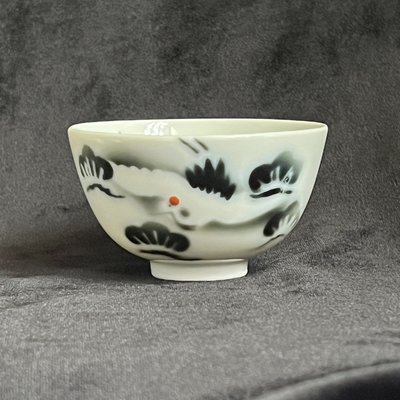 台灣早期老碗盤 — 杯(#24) 手繪 飛鶴圖 茶杯