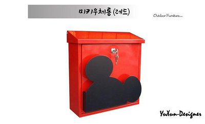 【現貨精選】迪士尼同款米奇信箱 郵筒 POST 壁掛信箱 貿易日本韓國 米奇頭可夾廣告單 紅白二色可選