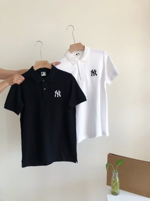 特賣--MLB 洋基隊Polo衫短袖立領T恤休閒商務風 純棉短袖