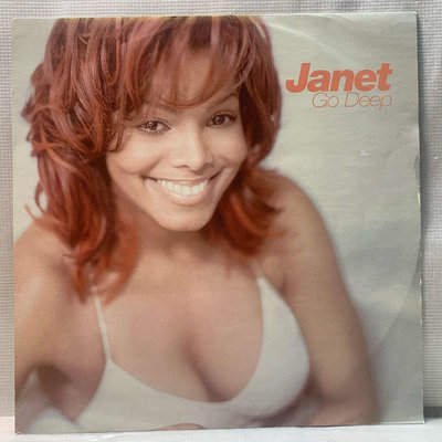 美國R&B天后-珍娜傑克森-再深入一點-二手混音單曲黑膠唱片 (歐洲版）Janet Jackson - Go Deep Maxi-Single Vinyl