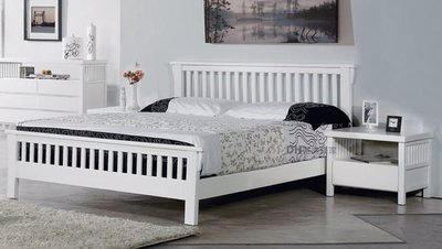 【DH】貨號DH033名稱《娜斯》3.5尺精製白色實木單人床架(圖一)實木床底.備有5尺.6尺可選