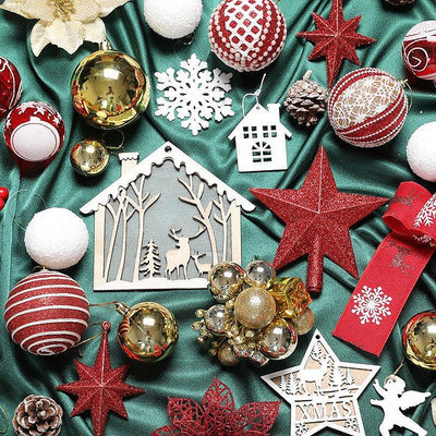 【現貨精選】港恒聖誕樹裝飾品diy配件材料包掛件飾品掛飾聖誕節裝飾場景布置