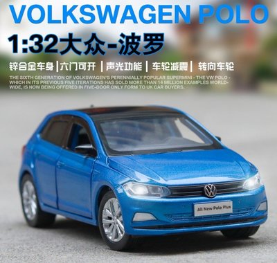 ╭。BoBo媽咪。╮JK模型 1:32 VW Volkswagen Polo 福斯 一見鐘情 小型掀背 聲光車-現貨