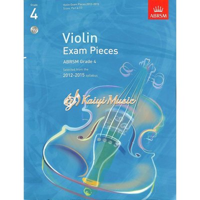 Kaiyi Music 【KaiyiMusic】英國皇家2012-2015小提琴考試指定曲第4級Violin Exam Pieces G4&CD