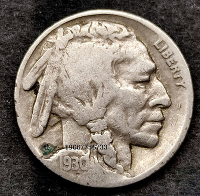 銀幣早期美國1930年5美分銅鎳硬幣21.21mm牦牛野牛 美洲外國錢幣