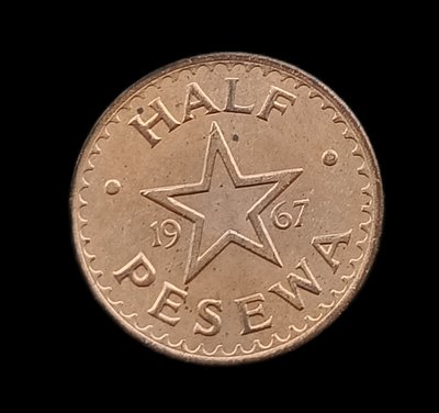 加納      1967年      1/2 PESEWA    銅幣    2624