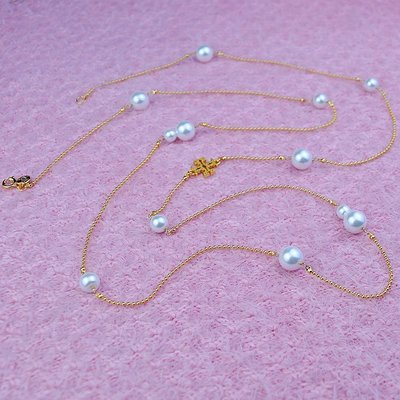 【熱賣精選】Tory Burch 美國歐美潮牌高質感金屬風雙T珠邊設計珍珠氣質長款項鏈毛衣鏈