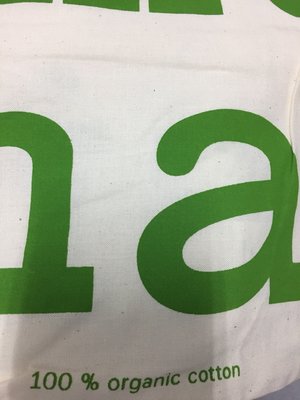 芬蘭國寶 marimekko Logo bag /有機棉帆布環保購物袋_亞洲限定色綠色字體