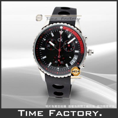 【時間工廠】全新原廠正品 CK Calvin Klein 風火輪黑面三眼運動腕錶 K3217436