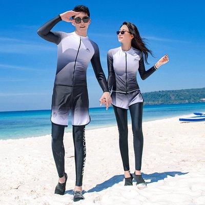 廠家直銷2023年潛水服情侶長袖分體游泳衣水母浮潛沖浪服男女套裝