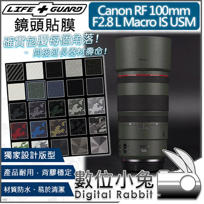 數位小兔【LIFE+GUARD Canon RF 100mm F2.8 L Macro IS USM 鏡頭貼膜】保護貼