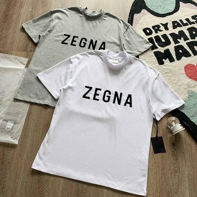 FOG x Zegna 合作聯名款兩色入植絨字母短袖T恤