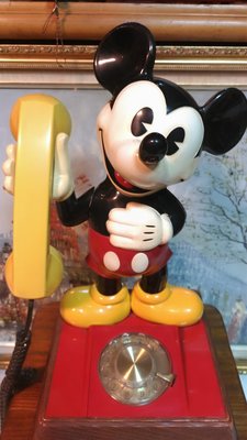 1970s 普普風 迪士尼 米老鼠  米奇電話 不是按鍵撥號 是更早期的轉盤撥號