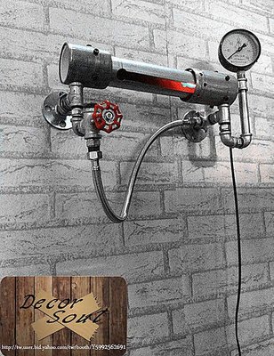 DS北歐家飾§ loft工業風 水管機械氣壓錶燈 管壁燈旋鈕照明仿舊復古美式鄉村老燈創意設計