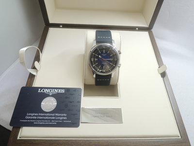 【汎德名錶】以交流 浪琴錶 LONGINES Legend Diver L3.774.4日期 不鏽鋼 藍色面板 自動上鍊