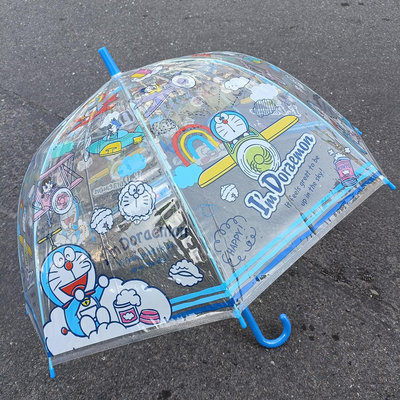 《軒恩株式會社》哆啦A夢 全透明 兒童 雨傘 自動傘 直立傘 兒童傘 115589