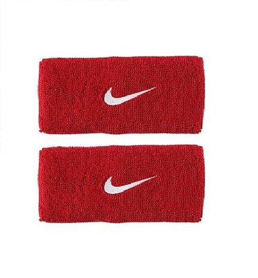 【曼森體育】NIKE SWOOSH 單色加長護腕 紅白 運動腕帶