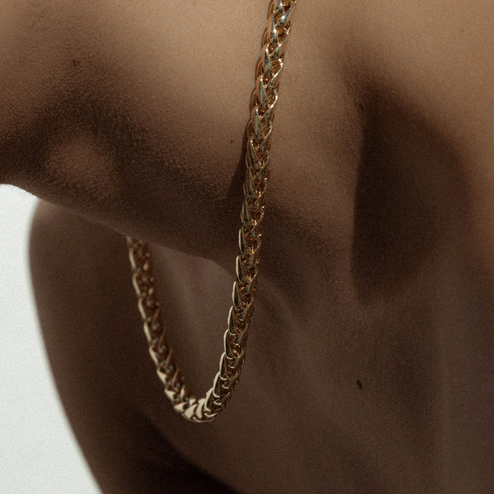 SHASHI 紐約品牌 Wonder 金色寬版項鍊 43公分簡約金色粗鍊
