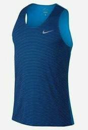 Nike Racing Print男跑步RUN背心717800-435藍色