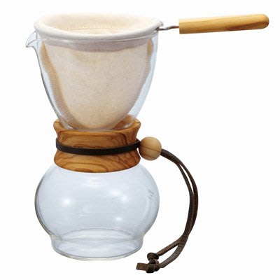 【TDTC 咖啡館】HARIO DPW-1-OV 橄欖木 玻璃咖啡壺 / 滴漏壺 1~2人份 (含法蘭絨濾器)