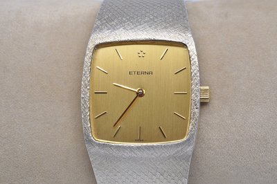 《寶萊精品》ETERNA 綺年華淺金黃方型手動男士錶