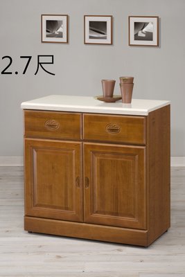 【全台傢俱】CD-23 亞克 正樟木 2.7尺石面餐櫃(下座) 台灣製造 傢俱工廠直營特賣