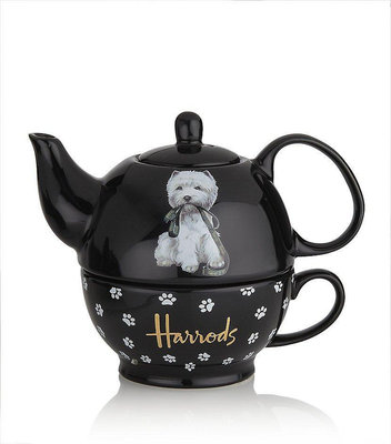 茶藝師 英國式下午茶Harrods西高地陶瓷子母壺咖啡杯茶壺茶杯骨瓷小狗碟