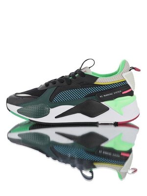 Puma Rs-x Toys Release 拼接色彩 復古 休閑運動 慢跑鞋“黑水藍深綠粉”369449-01 男女鞋