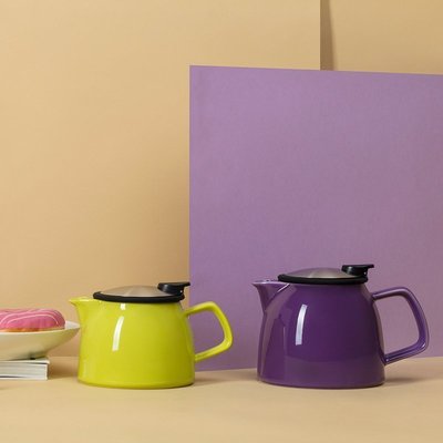 “正品”美國FORLIFE貝爾陶瓷茶壺 帶過濾網家用辦公茶具 濾茶器無鉛彩色