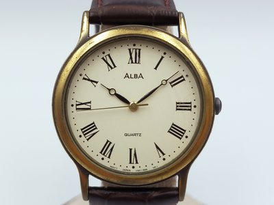 【ALBA 】ALBA 雅柏 羅馬米面 古銅錶殼石英 經典中性錶款
