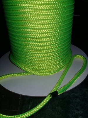 5mm X 20米 (包6+1芯) 尼龍繩/螢光黃綠色/水線/萬用繩/營繩/強力營繩/拉繩/置物繩/20米