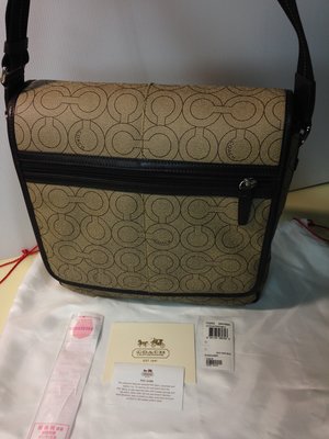 COACH 專櫃正品 PVC防水 郵差包 側背包 斜背包 肩背包 公事包 附購買憑証。限時特價